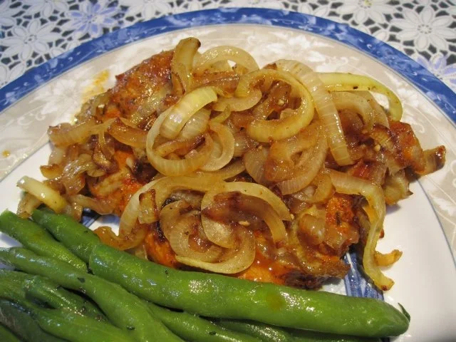 Bratkartoffeln, grüne Bohnen und Zwiebelsteaks - Rezept - Bild Nr. 2