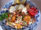 Filetspieß mit Gemüse-Eier-Bratreis - Rezept
