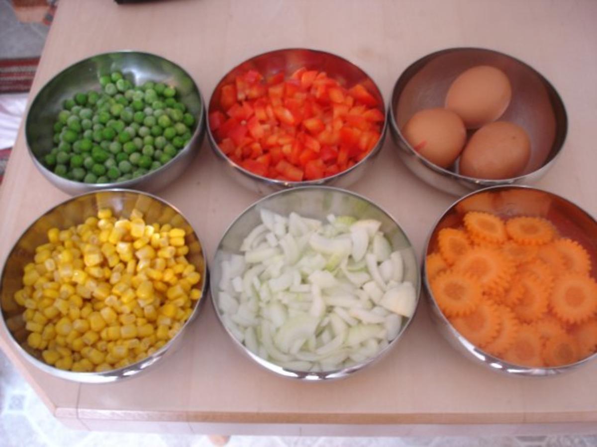 Filetspieß mit Gemüse-Eier-Bratreis - Rezept - Bild Nr. 4