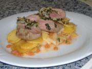 Rettich- Bratkartoffel-Salat mit Lammrückenfilet - Rezept