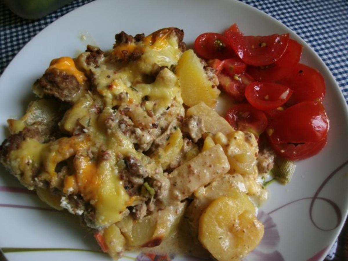 Kartoffel - Kohlrabi Gratin mit  Frischkäse - Hackfleischsauce - Rezept - Bild Nr. 15