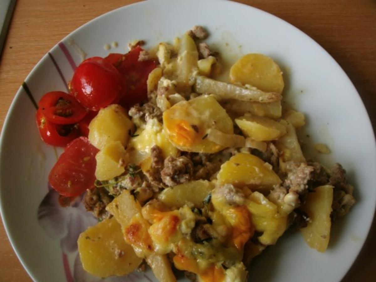 Kartoffel - Kohlrabi Gratin mit  Frischkäse - Hackfleischsauce - Rezept - Bild Nr. 16