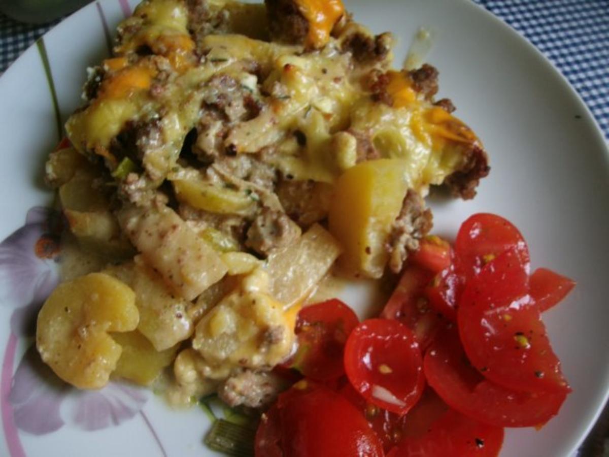 Kartoffel - Kohlrabi Gratin mit  Frischkäse - Hackfleischsauce - Rezept - Bild Nr. 17