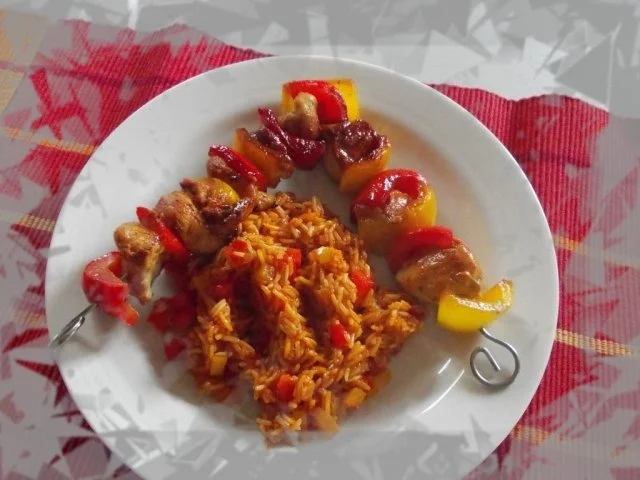 Hähnchenspieße an Paprikareis - Rezept - Bild Nr. 10