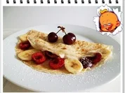 Crêpes mit Kirschen und Banane - Rezept