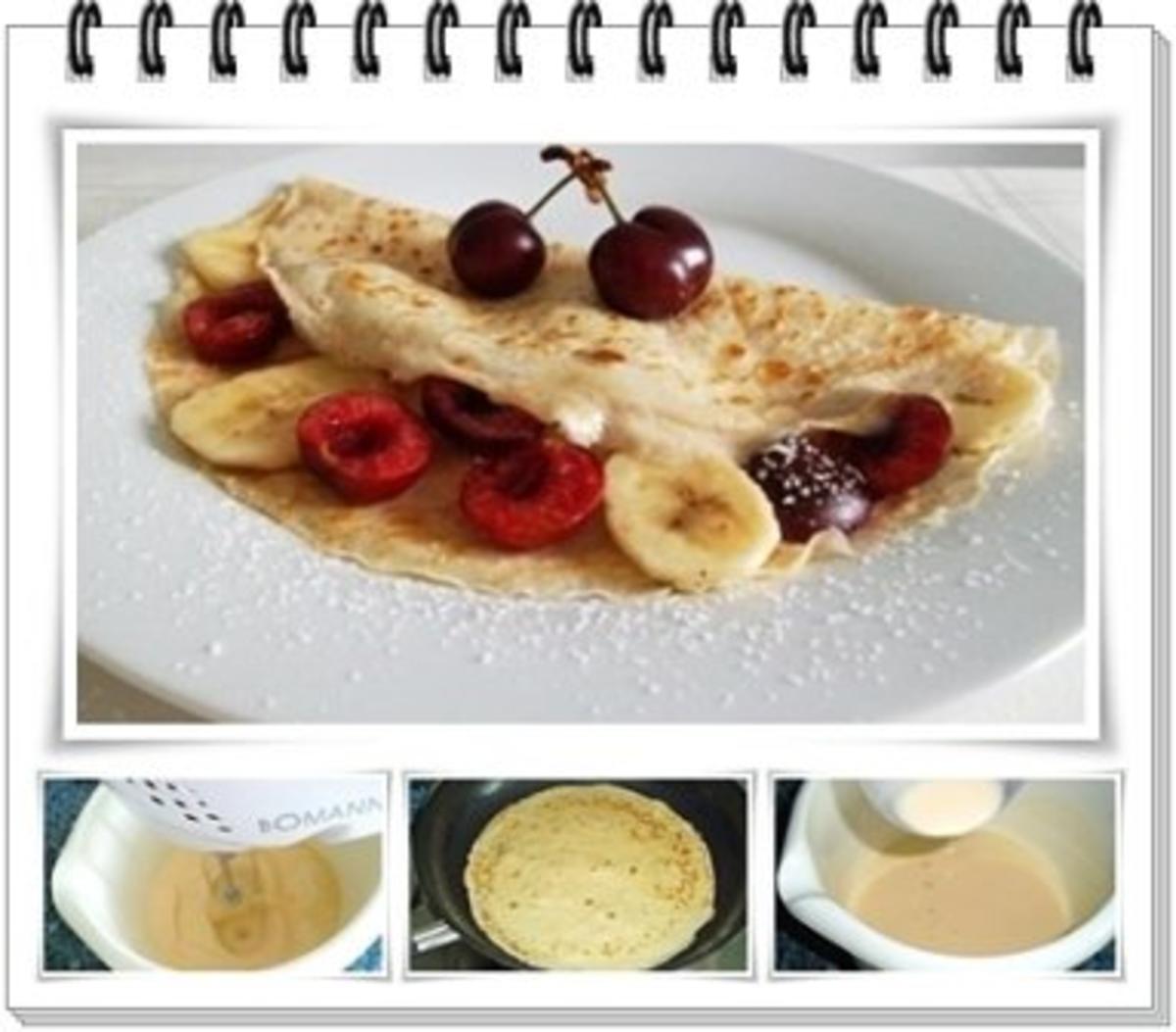 Crêpes mit Kirschen und Banane - Rezept - Bild Nr. 2