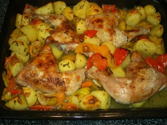 Geschmorte Hänchenkeulen - Rezept