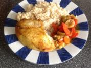 Hähnchen auf Gemüse aus dem Römertopf - Rezept