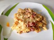 Zucchini Pfanne mit Bauchspeck ( überbacken ) - Rezept