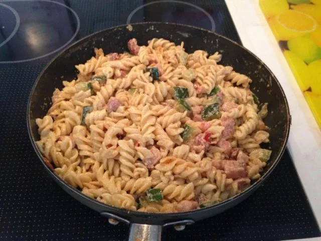 Rezept: Zucchini Pfanne mit Bauchspeck ( überbacken ) Bild Nr. 3 Zucchini Pfanne mit Bauchspeck ( überbacken ) - Rezept - Bild Nr. 3