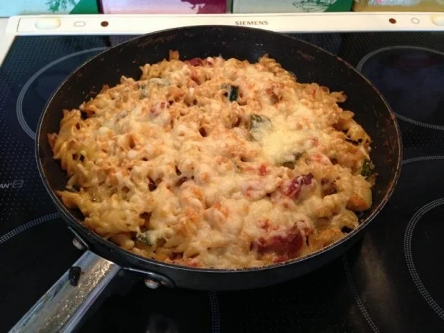 Rezept: Zucchini Pfanne mit Bauchspeck ( überbacken ) Bild Nr. 5 Zucchini Pfanne mit Bauchspeck ( überbacken ) - Rezept - Bild Nr. 5