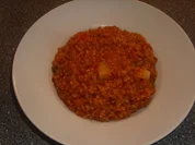 Gemüsesuppe mit Bulgur und roten Linsen - Rezept