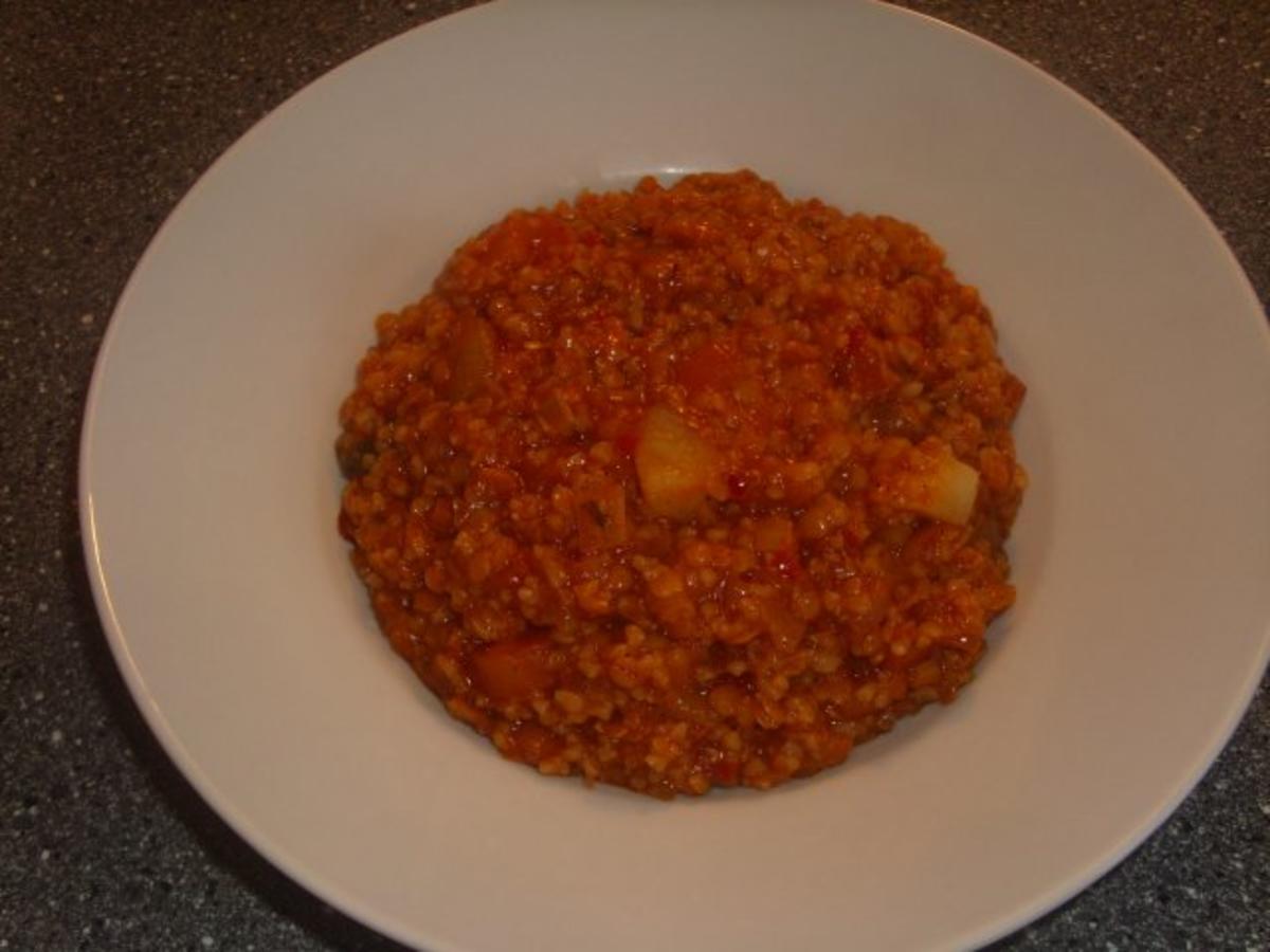 Bilder für Gemüsesuppe mit Bulgur und roten Linsen - Rezept