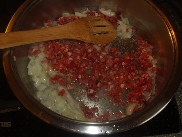 Rezept: Grüne Bohnen mit Speck und Champignons Bild Nr. 2 Grüne Bohnen mit Speck und Champignons - Rezept - Bild Nr. 2