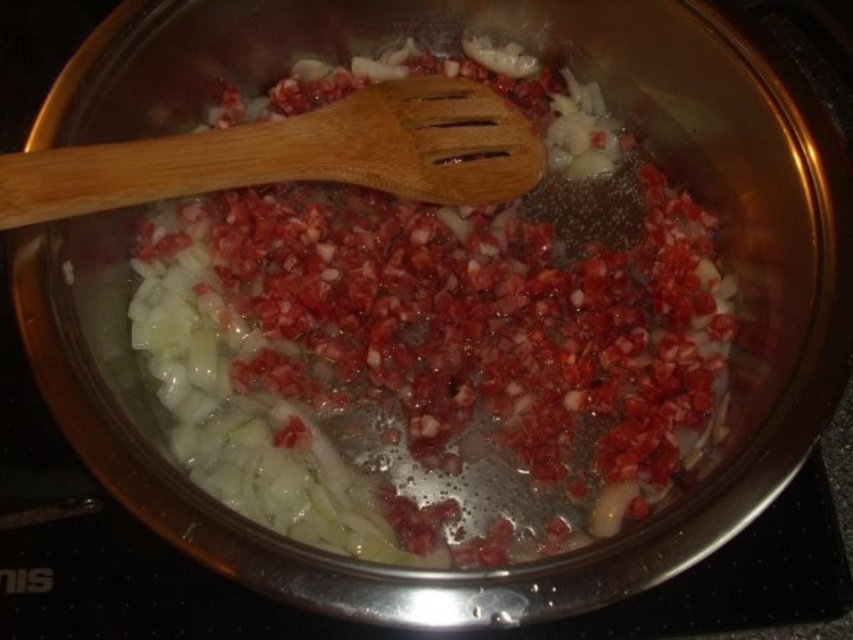 Grüne Bohnen mit Speck und Champignons - einfach - von Hoenowbear