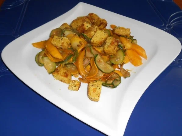 Curry-Mango-Tofu auf Zucchini-Mango-Gemüse - Rezept - Bild Nr. 8