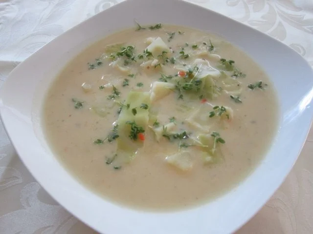 Kartoffel -Kohlsuppe mit Kresse - Rezept