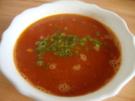 klare Tomatensuppe mit Reiseinlage - Rezept