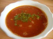 klare Tomatensuppe mit Reiseinlage - Rezept