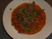 Rote Linsen-Bulgur-Suppe mit Lammhack - Rezept