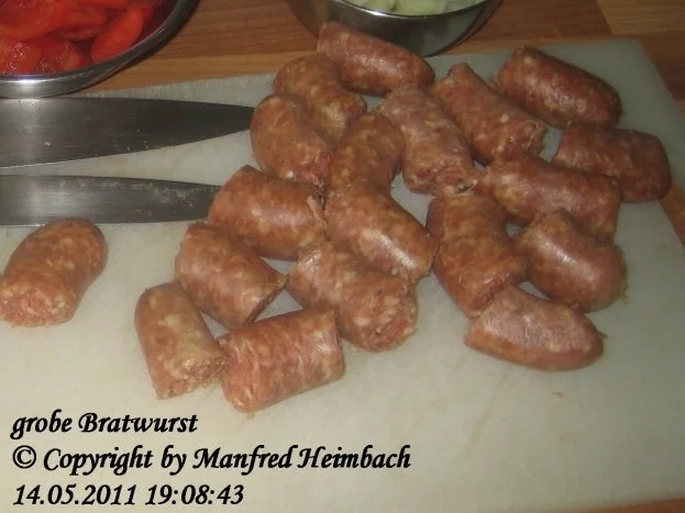 Wurst – Manfreds hausmacher grobe Bratwurst - Rezept - Bild Nr. 2