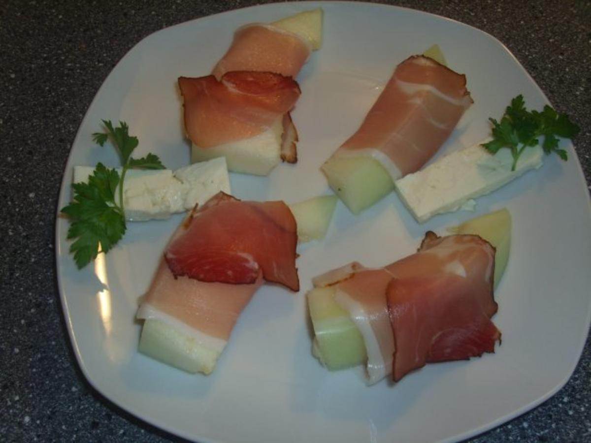 Bilder für Melone- Schinken und Schafskäse - Rezept