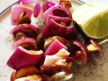 Champignons am Spiess / Birnen-Zwiebel-Spiess - Rezept - Bild Nr. 2