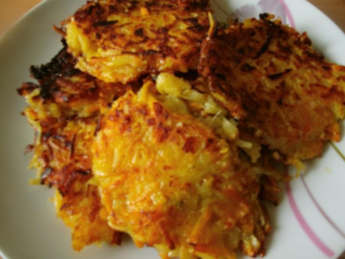 Möhren- Kartoffel Puffer - schnell &amp; einfach - 241 kcal/100g