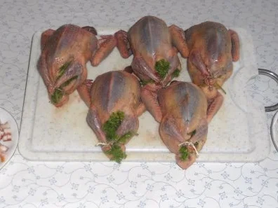 Rezept: "Oma - Friede`s" köstlich, zarter Taubenbraten in Sahnesauce. (Rzpt. um 1939) Bild Nr. 6 "Oma - Friede`s" köstlich, zarter Taubenbraten in Sahnesauce. (Rzpt. um 1939) - Rezept - Bild Nr. 6