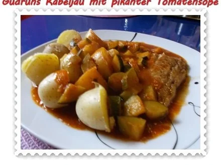 Fisch: Kabeljau mit pikanter Tomatensoße - Rezept