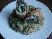 Hähnchen Roulade auf Pilz Risotto - Rezept