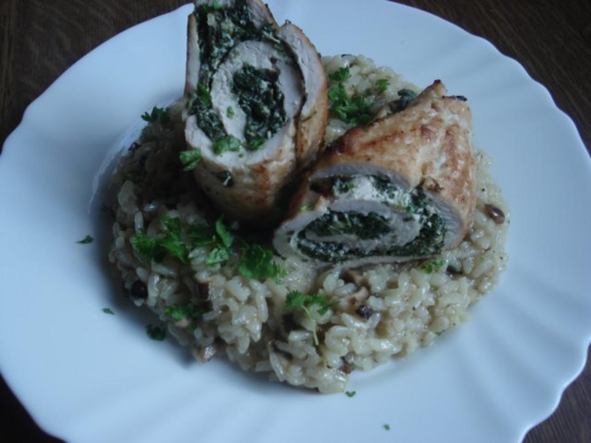 Bilder für Hähnchen Roulade auf Pilz Risotto - Rezept