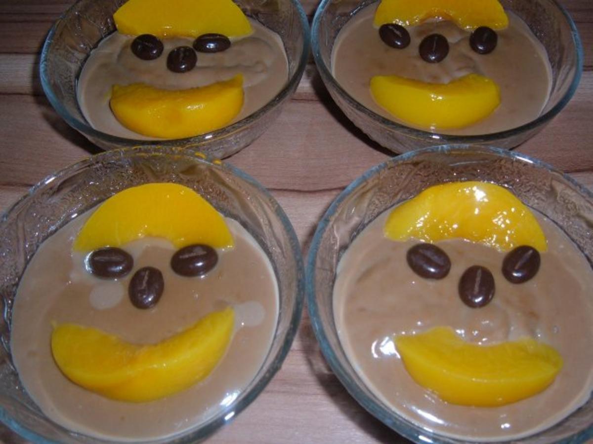 Dessert : Pudding mit Pfirsich und Moccabohnen - Rezept - Bild Nr. 2