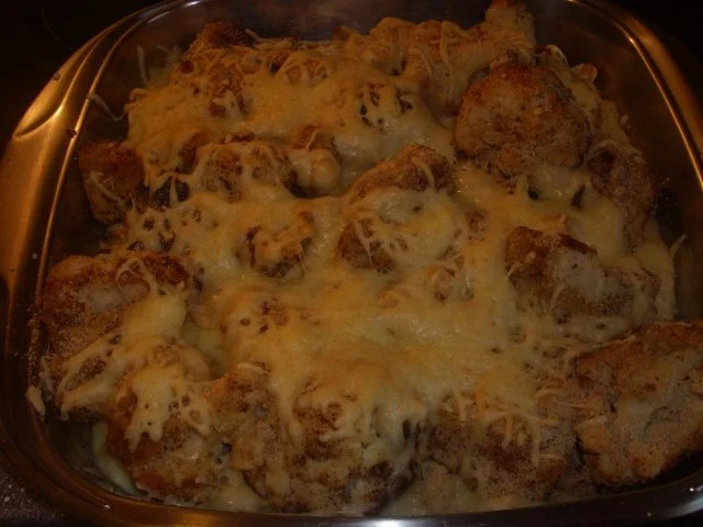 Blumenkohl paniert, gebraten und überbacken - Rezept