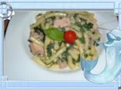 Fisch : Lachs  mit Spinat und Pasta - Rezept