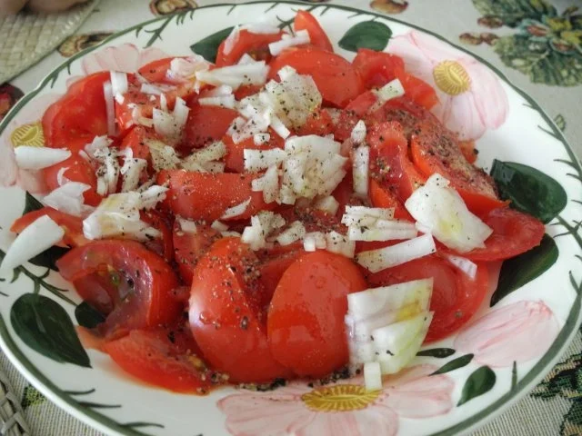 Fisch : Bismarckhering, Tomatensalat, Pellkartoffeln und Quarkdip mit Leinöl - Rezept - Bild Nr. 5