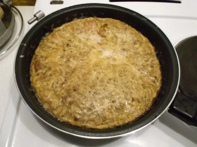 Eier: Harissa-Rührei mit Speck und Käse - Rezept - Bild Nr. 9