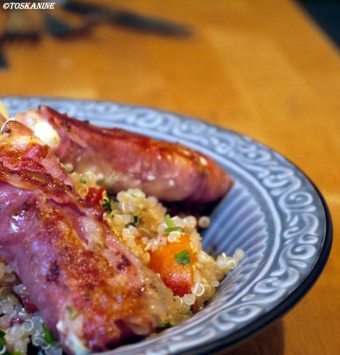 Fruchtiger Quinoa-Salat mit Ziegenfeta in Pancetta - Rezept von
toskanine