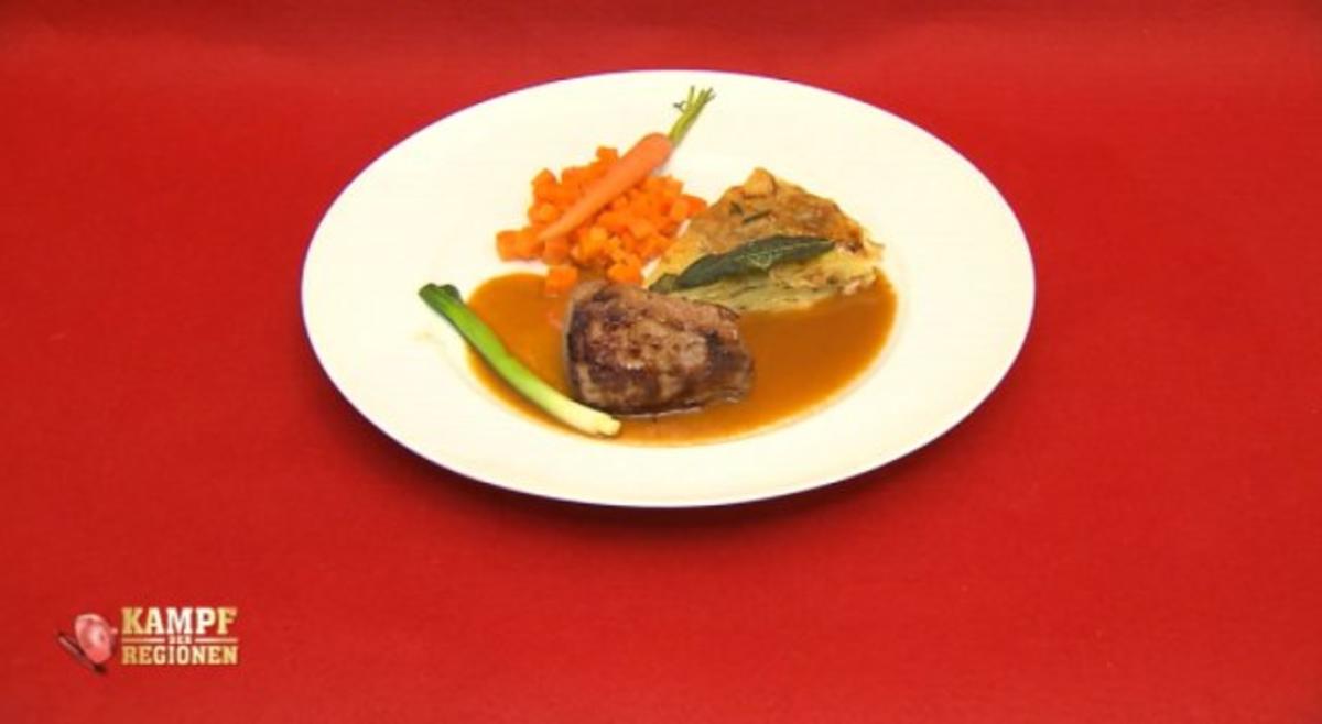 Kalbsfilet à la Rossini mit Kartoffel-Salbei-Tarte - Rezept By Das
perfekte Dinner