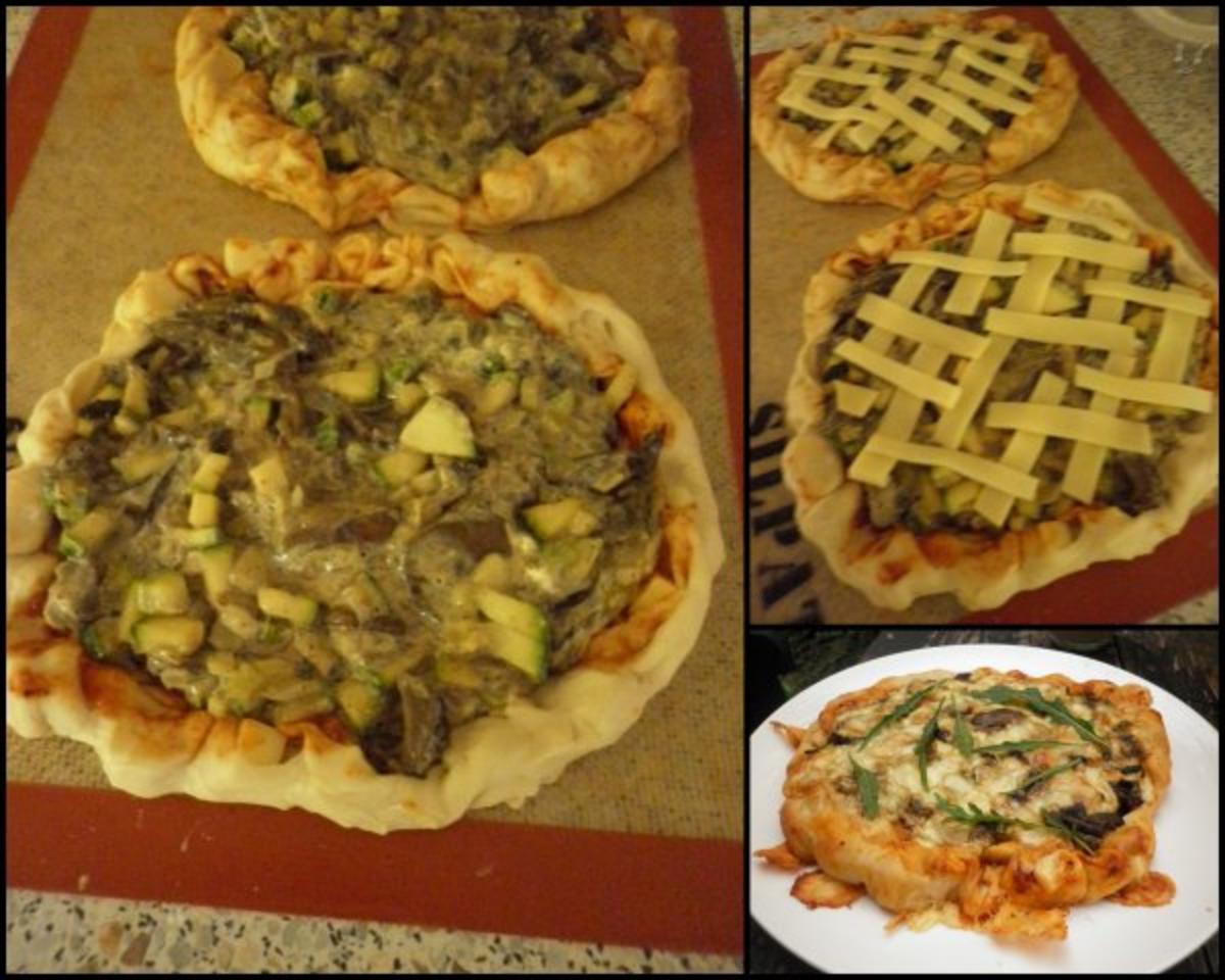 Zucchini-Pilz-Pizza mit Käserand - Rezept - Bild Nr. 6