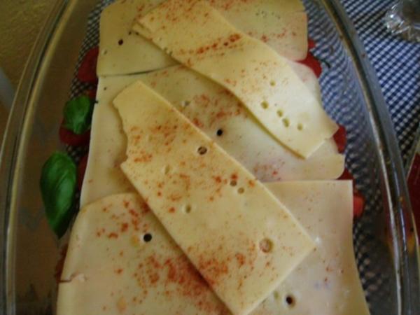 Überbacken Kotelett mit Tomaten und Käse - einfach - 169 kcal/100g