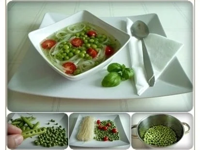 Reis-Bandnudeln mit jungen Erbsen – Suppe - Rezept - Bild Nr. 14