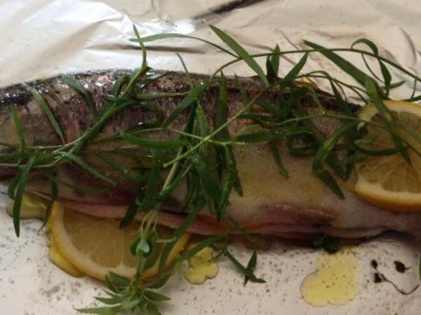 Forelle meets Kräuter und Tomatenbutter - Rezept