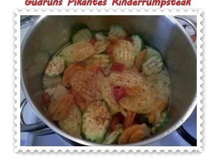 Rezept: Fleisch: Pikantes Rinderrumpsteak mit gedämpften Gemüse Bild Nr. 9 Fleisch: Pikantes Rinderrumpsteak mit gedämpften Gemüse - Rezept - Bild Nr. 9