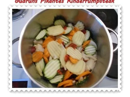 Rezept: Fleisch: Pikantes Rinderrumpsteak mit gedämpften Gemüse Bild Nr. 8 Fleisch: Pikantes Rinderrumpsteak mit gedämpften Gemüse - Rezept - Bild Nr. 8