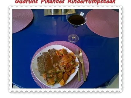 Rezept: Fleisch: Pikantes Rinderrumpsteak mit gedämpften Gemüse Bild Nr. 12 Fleisch: Pikantes Rinderrumpsteak mit gedämpften Gemüse - Rezept - Bild Nr. 12
