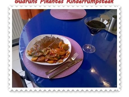 Rezept: Fleisch: Pikantes Rinderrumpsteak mit gedämpften Gemüse Bild Nr. 13 Fleisch: Pikantes Rinderrumpsteak mit gedämpften Gemüse - Rezept - Bild Nr. 13