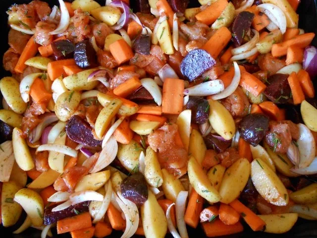 Rezept: Ofengemüse mit Putenbrust Ofengemüse mit Putenbrust - Rezept