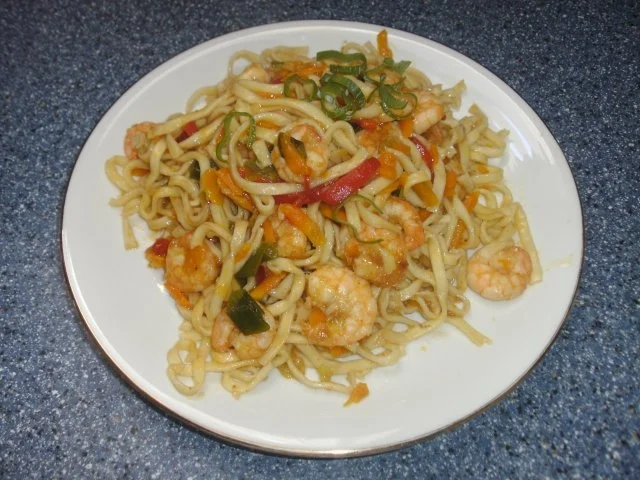 Chinesische Nudeln mit Garnelen - Rezept