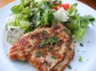 Salate : Grünen Salat an Hähnchenschnitzel mit Kräuterbutter - Rezept